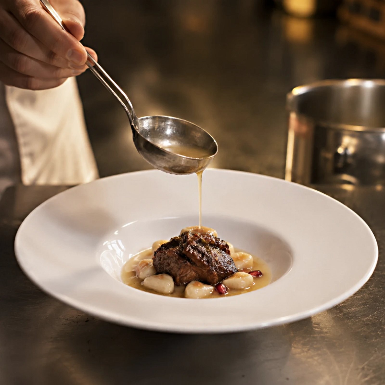 Sweet Potato Gnocchi with White Chocolate and Caramelized Skins